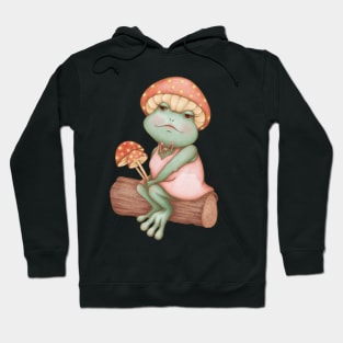 Lady Toadstool - Cottagecore Frog Portrait Hoodie